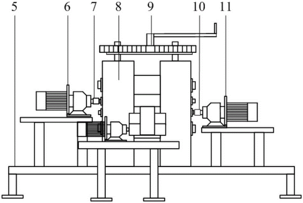 Ultra-thin strap combined forming rolling mill with different speed ratios capable of being adjusted online and continuously
