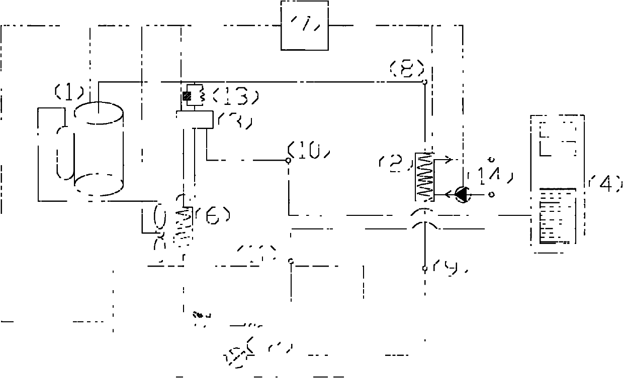 Heat-pump water heater of high-efficiency triple co-generation air conditioner