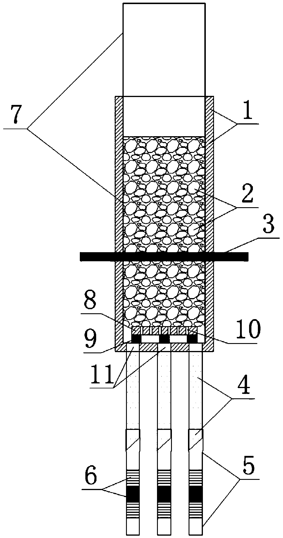 Test device and method based on MICP reinforced calcareous coarse-grained soil