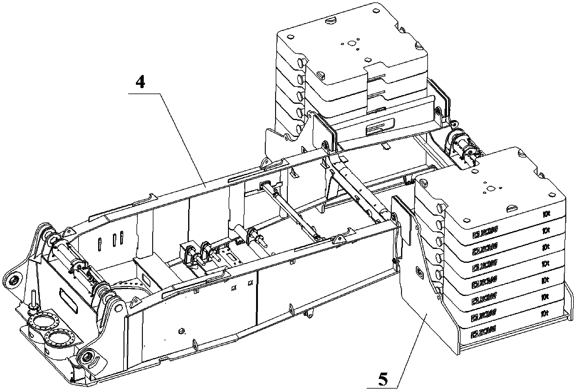 Counterweight connection structure for rotary table