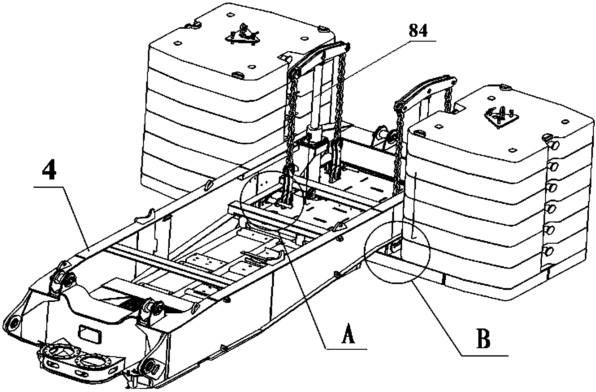 Counterweight connection structure for rotary table