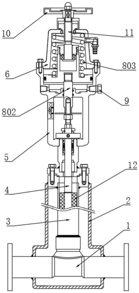 Vacuum jacket low-temperature pneumatic emergency cut-off valve