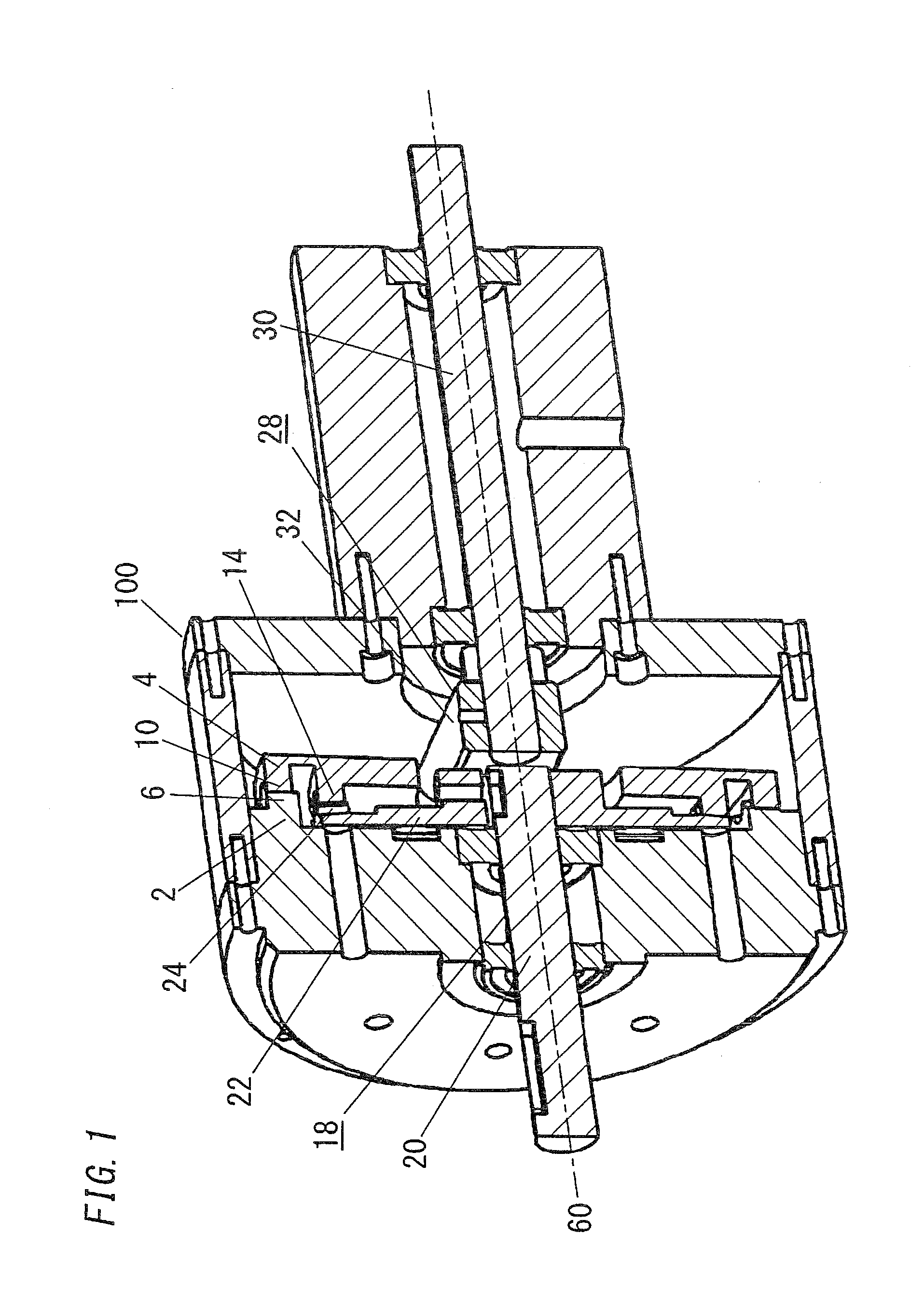 Crown gear deceleration mechanism