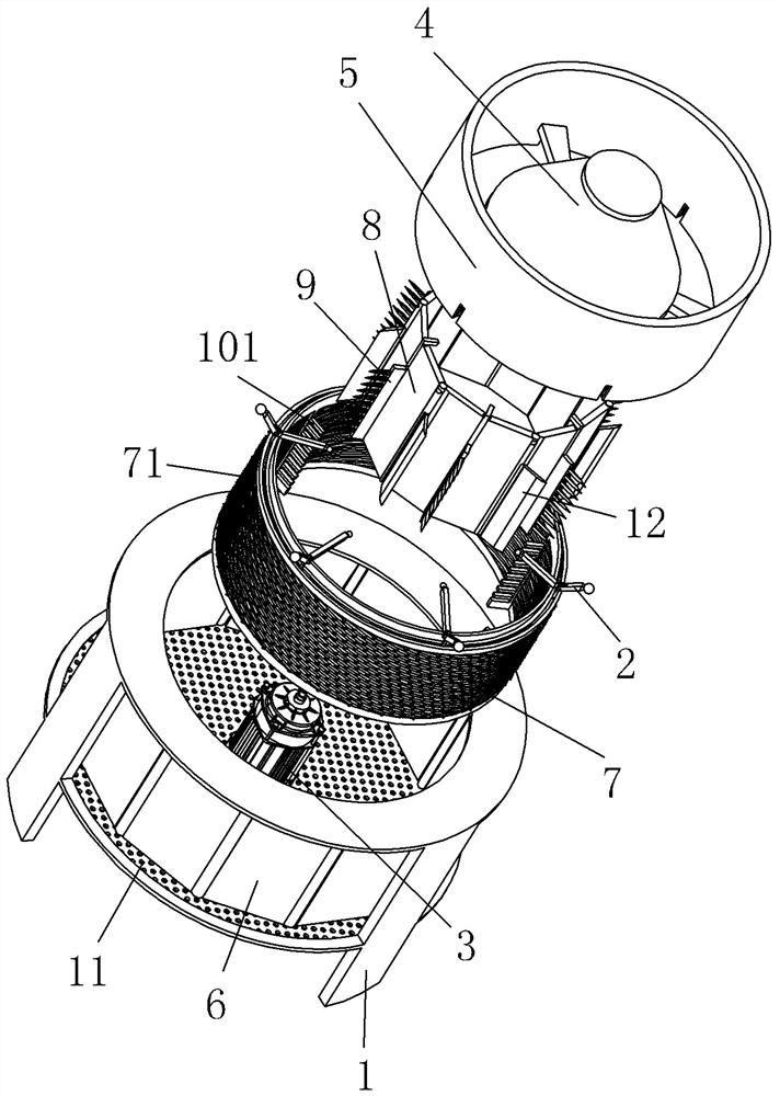 Mechanical part machining waste recycling crushing device