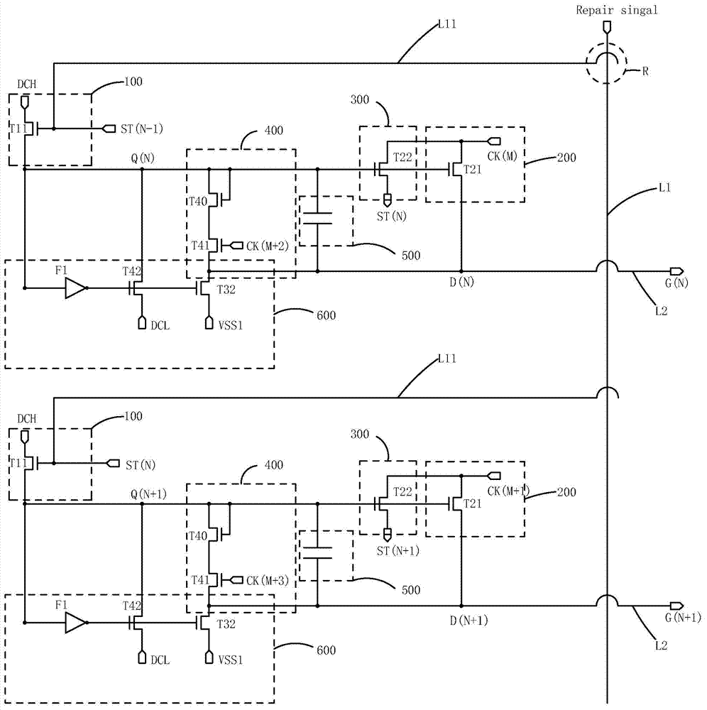 GOA circuit repairing method