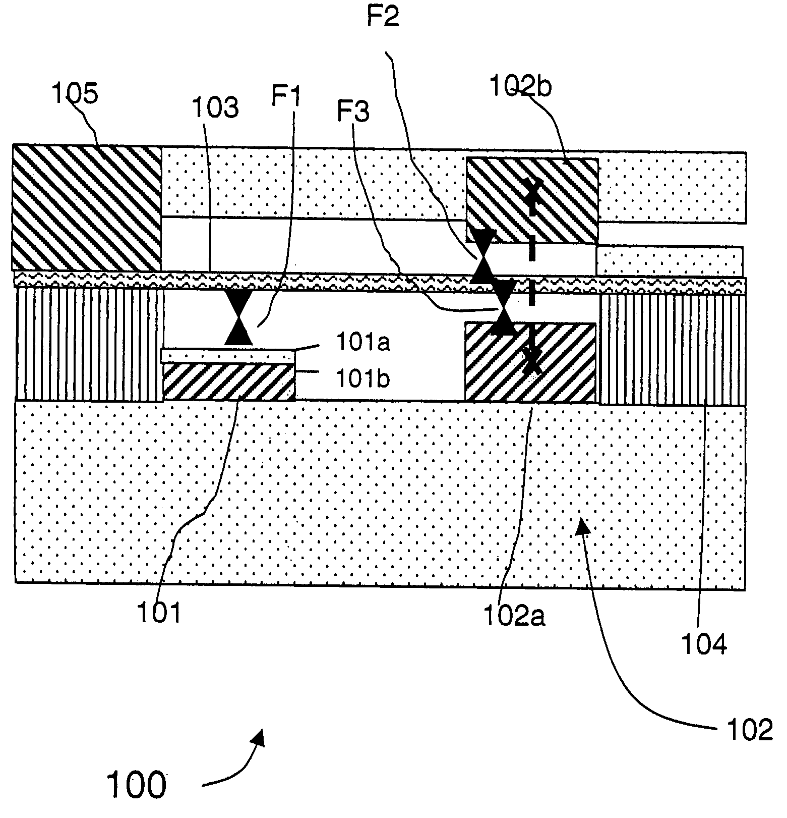 Isolation structure for deflectable nanotube elements