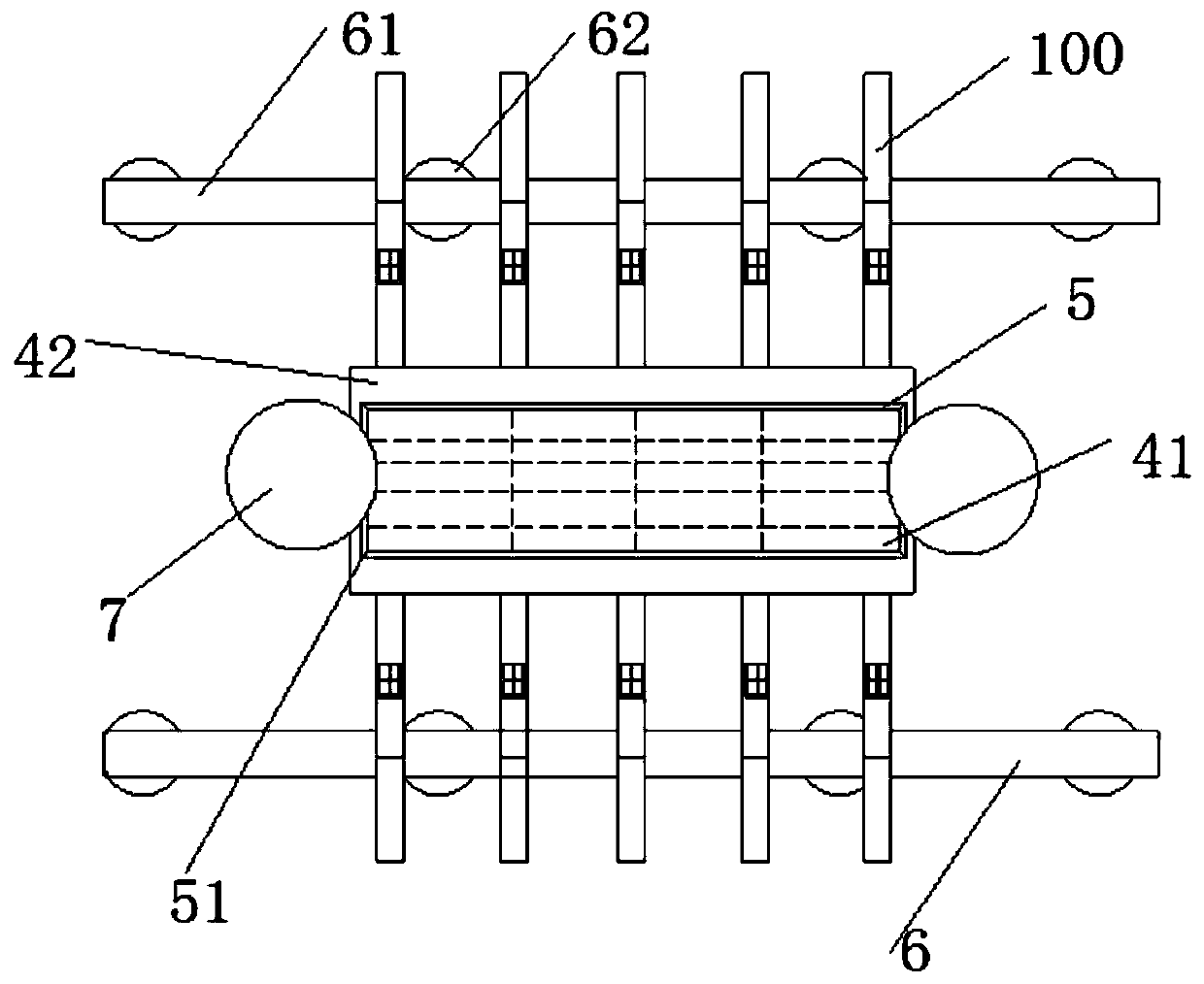 Novel water tie beam bracket device and construction method thereof