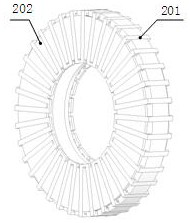 A brushless power feedback permanent magnet speed control device combining axial and radial magnetic flux