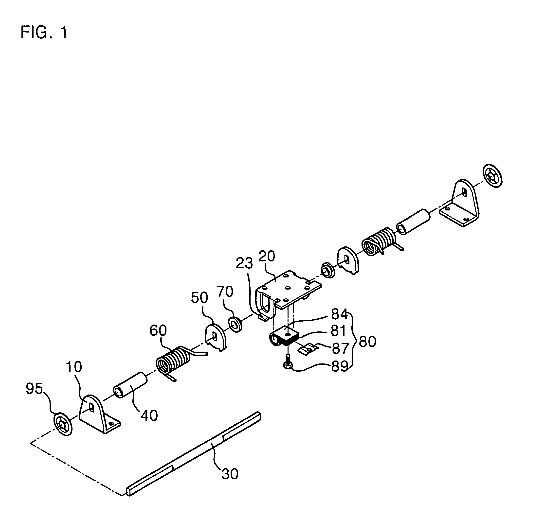 Hinge structure for flat visual display device