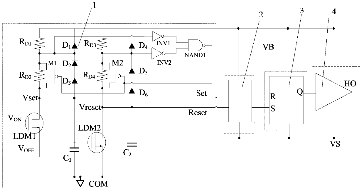 Noise interference-proof high-side gate drive circuit