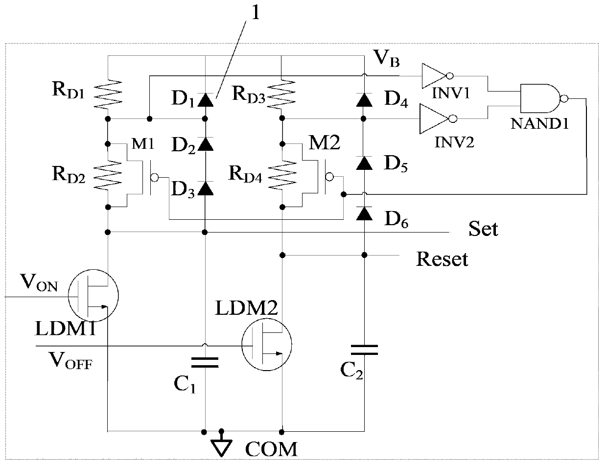 Noise interference-proof high-side gate drive circuit