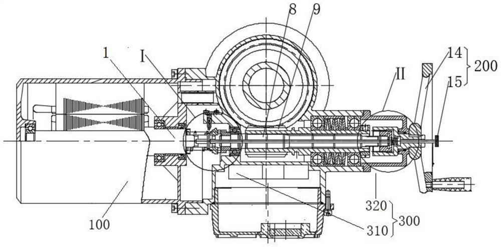 Manual and electric switching device and electric actuator