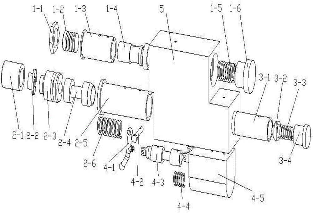 Combination valve with speed governing, reversing and overflow functions