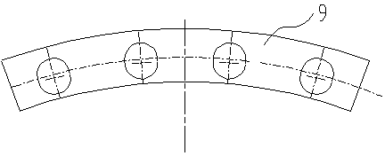 Material pushing piece of drum of material pushing centrifugal machine