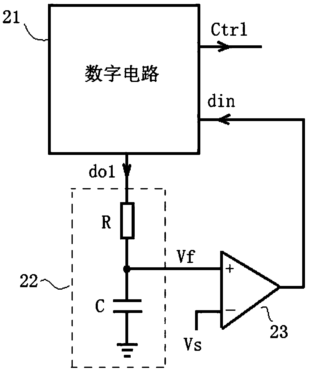 Voltage detecting circuit, battery power prompting system and voltage detecting method