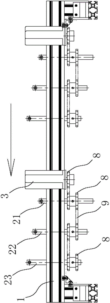 Knocking defoaming device applied to online bottle body conveyance