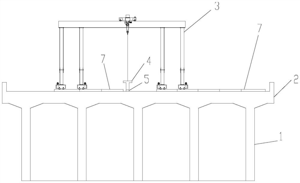 Construction method of hoisting T-beam in railway shed tunnel