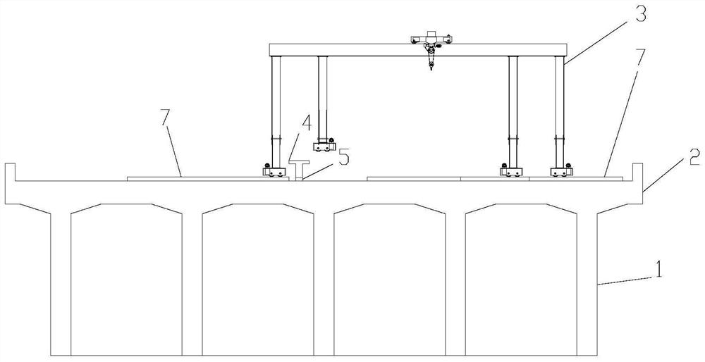 Construction method of hoisting T-beam in railway shed tunnel