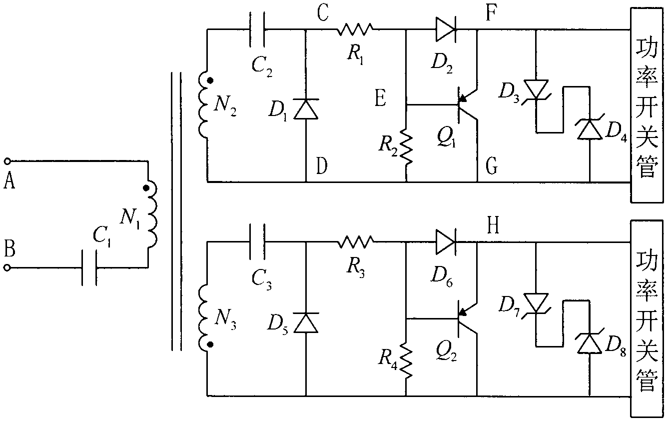 Transformer isolation complementation driving circuit with adjustable dead zone