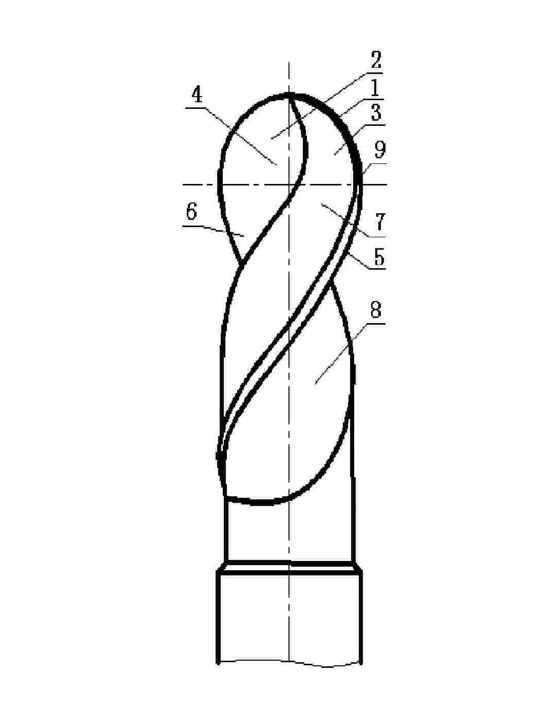 Bulb slotting cutter and its abrasive machining four-shaft linkage equipment