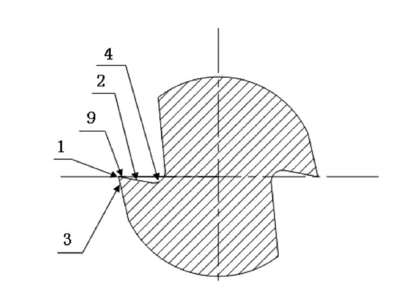 Bulb slotting cutter and its abrasive machining four-shaft linkage equipment