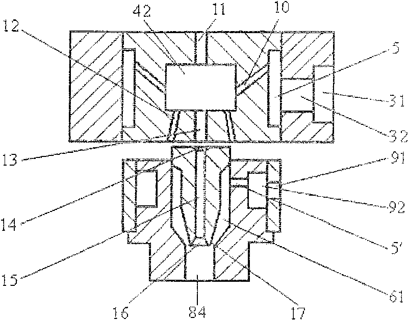 Spinning apparatus with air injection whirling current for lowering fibre
