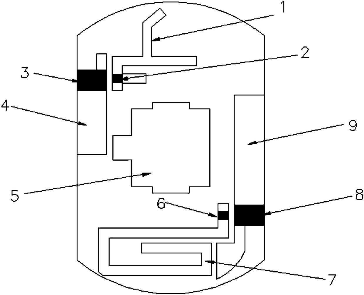 Three-frequency antenna applied in GPS, LTE and WIFI bands