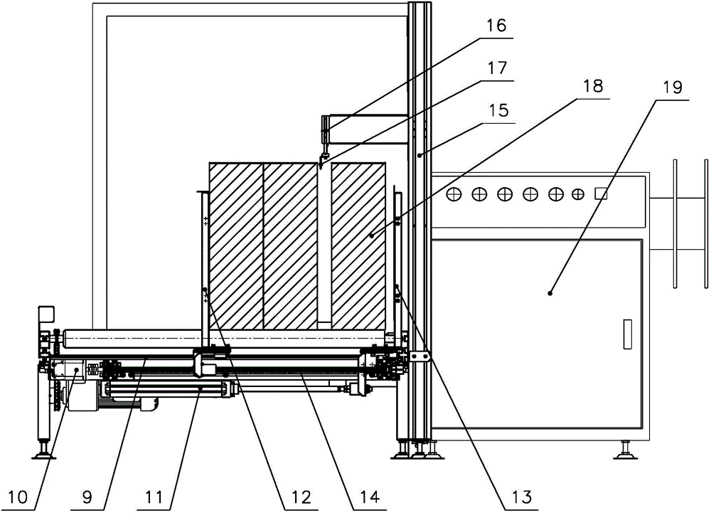 Device for arranging and binding packaging boxes automatically
