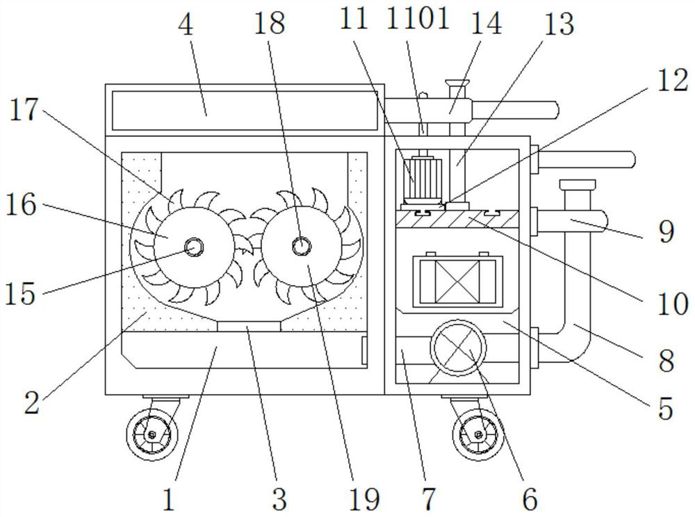 A road greening pruning device for municipal engineering