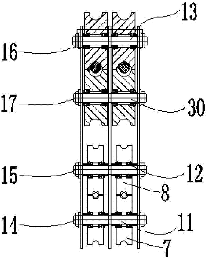 A cable support structure and installation method of a shaft-hinged cable crane