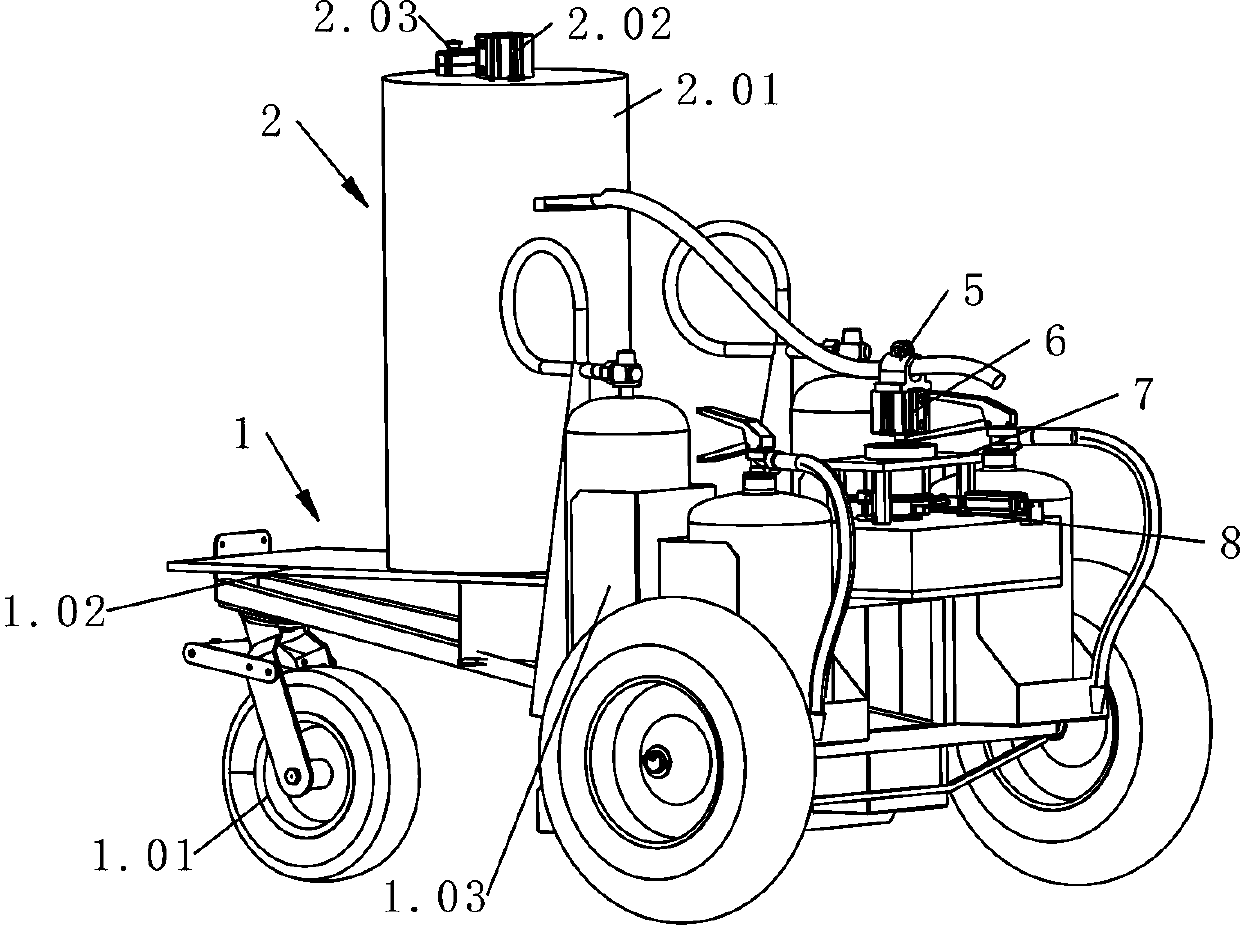 Fire-fighting device for building construction site and fire-fighting operation method for building construction site