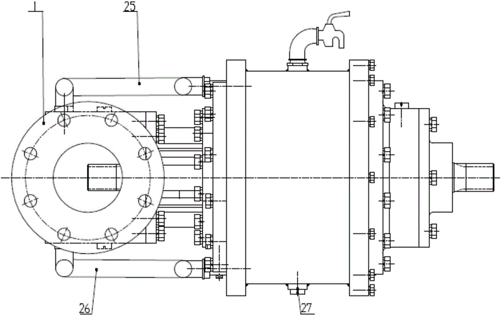 Self-cooling circulation axial force carrying device for horizontal pump