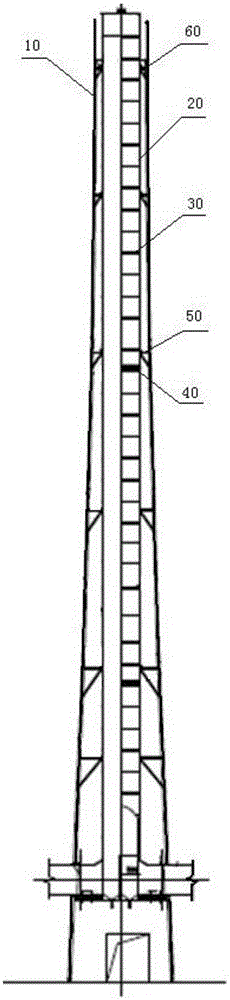 An installation method of a thermal power plant wet chimney with a flame-retardant and anti-corrosion glass-steel structure