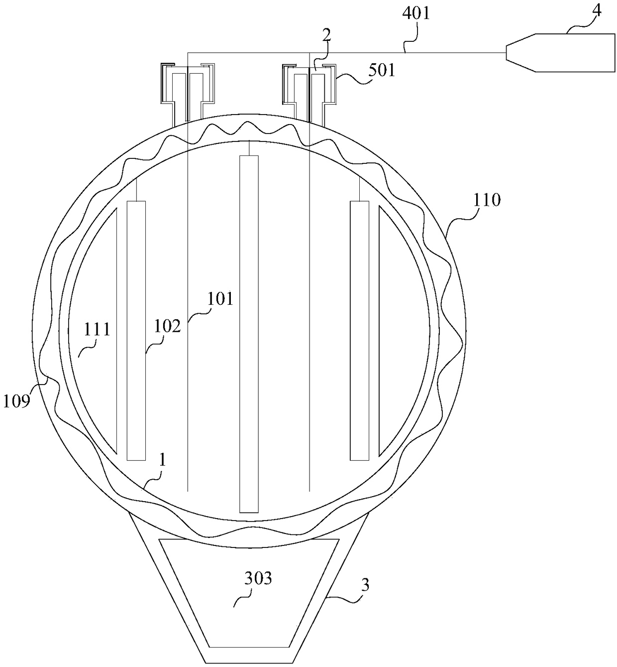 Electrostatic dust removing device for high-temperature coal gas