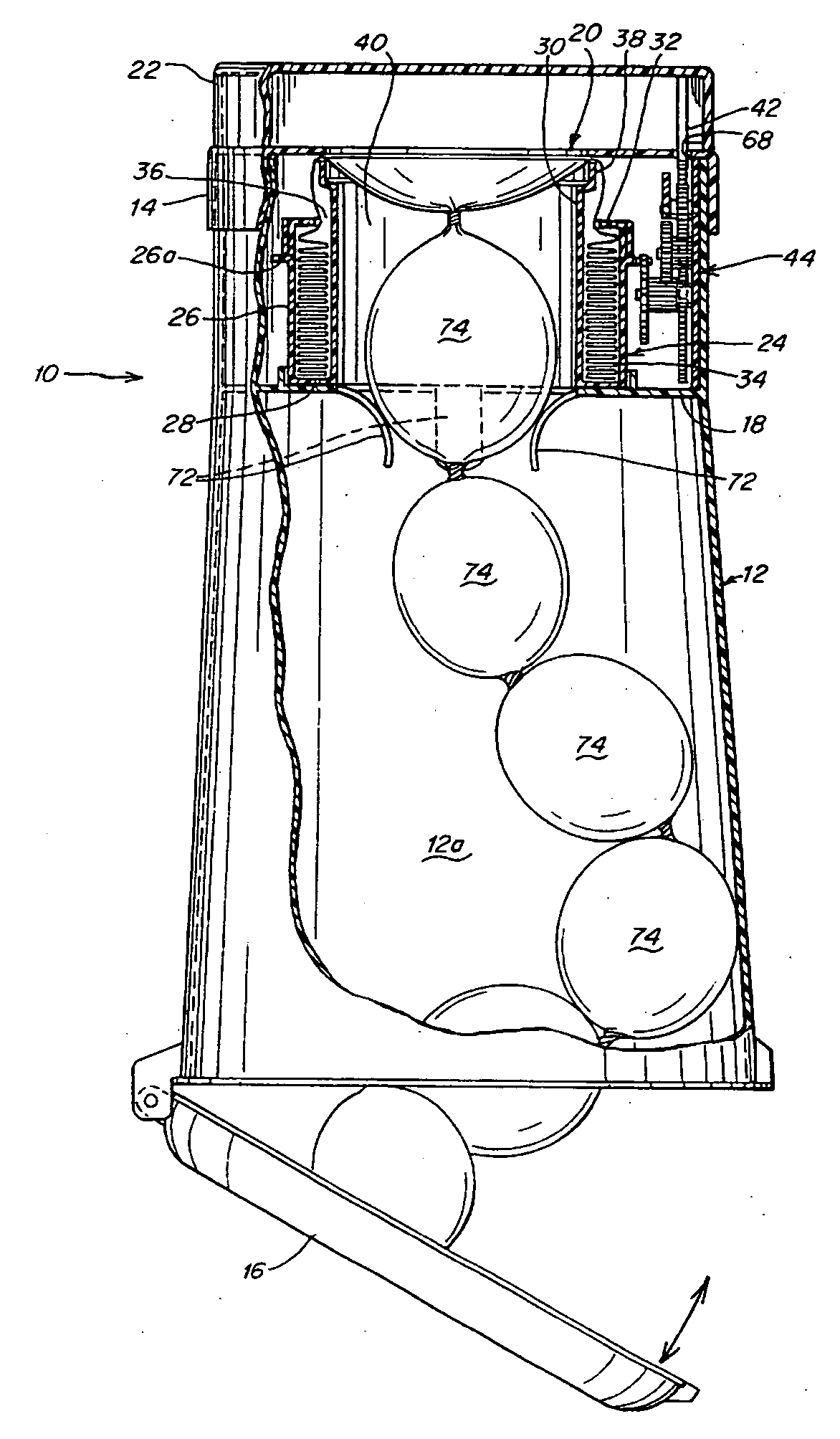 Waste disposal device including a sensing mechanism for delaying the rotation of a cartridge