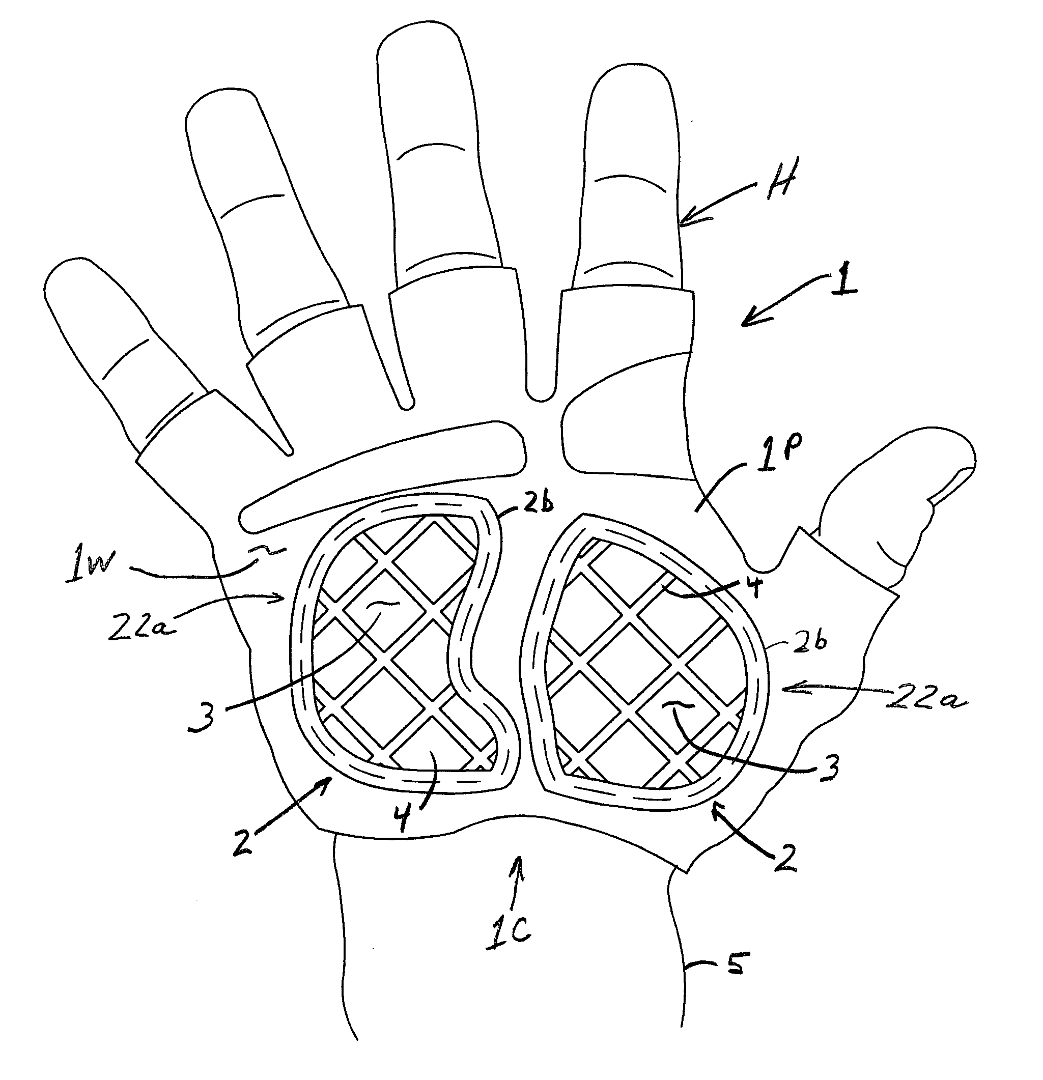 Cycling Glove Support Area