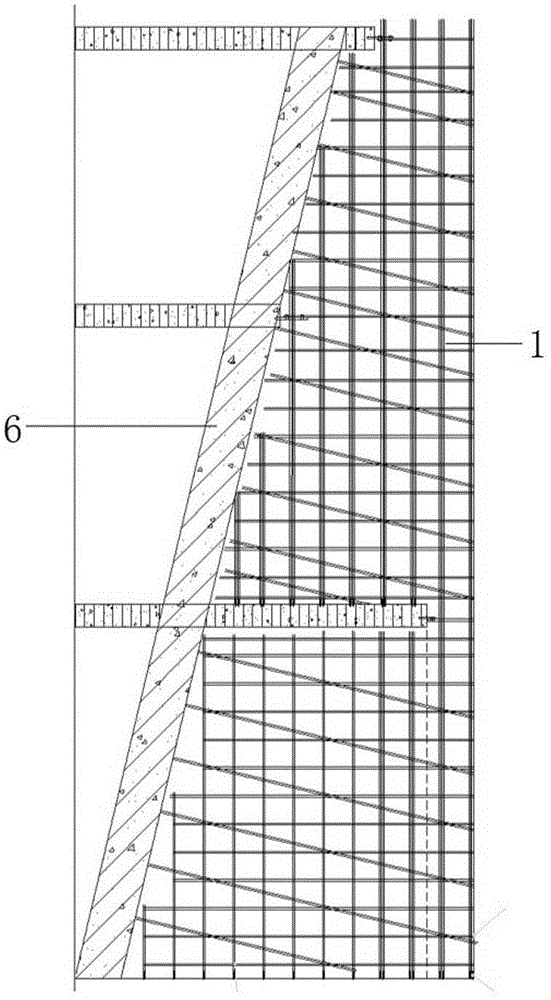 Construction method and construction template for ultrahigh oblique concrete column