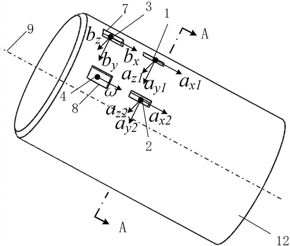 Dynamic measurement method and device for face angle of gravity tool of rotary guide stable platform