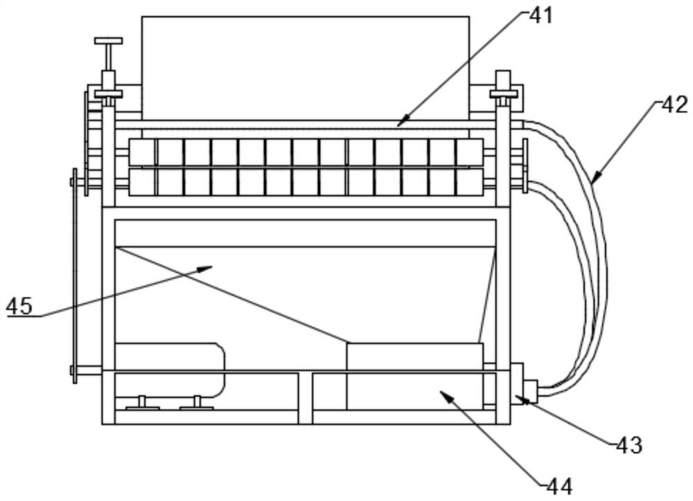 A carbon fiber processing and discharging device