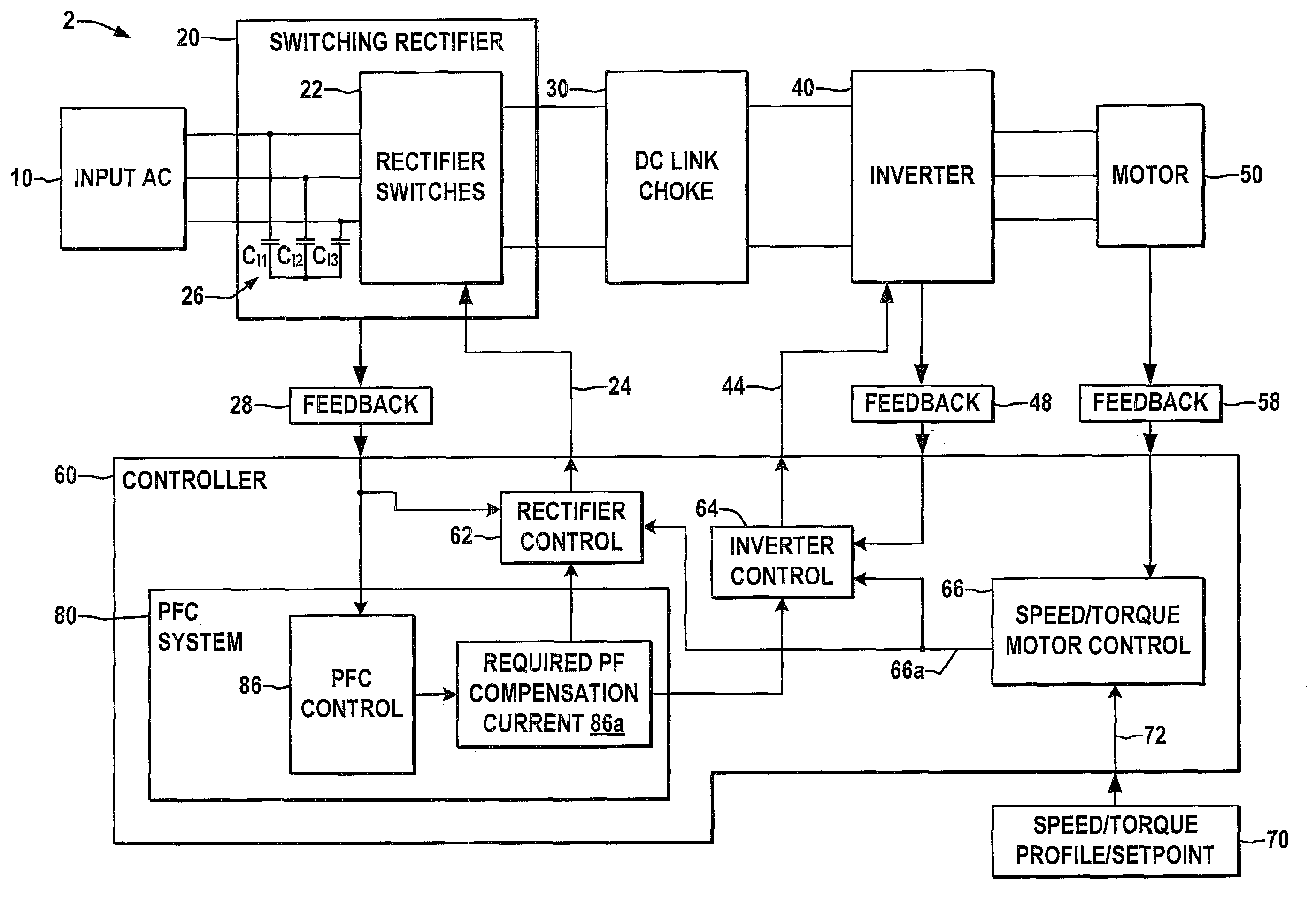 Systems and methods for improved motor drive power factor control