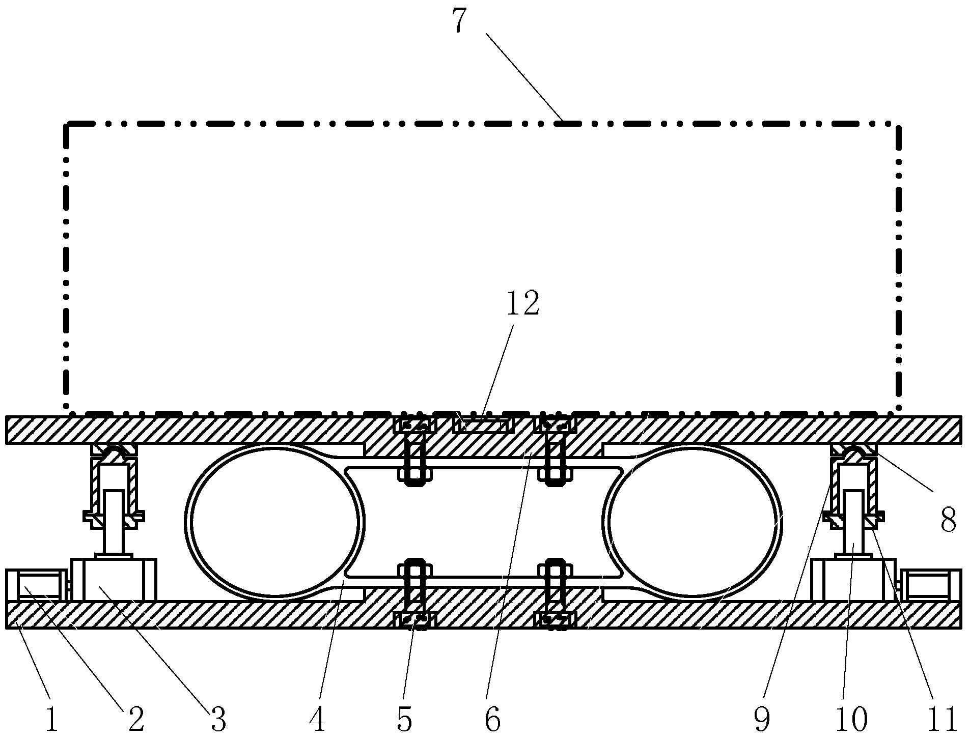 Servo-type heavy-load ultraprecise air bag supporting electric leveling system and leveling method thereof