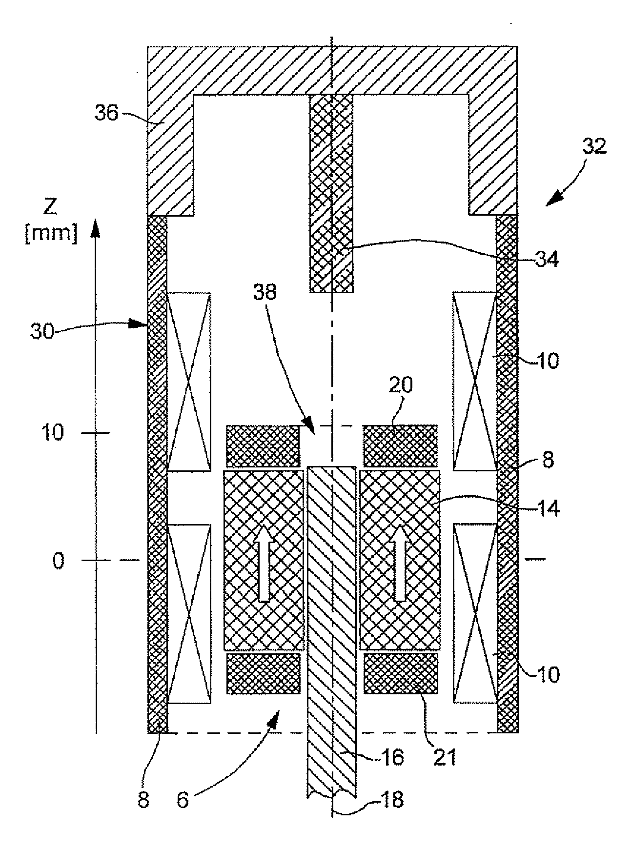 Vertical actuator having a gravity compensation device