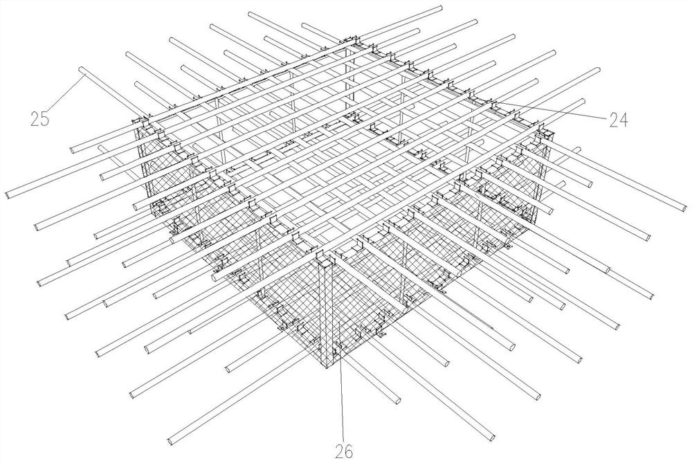 An integral straight anchor positioning structure of reinforcement cage and steel formwork