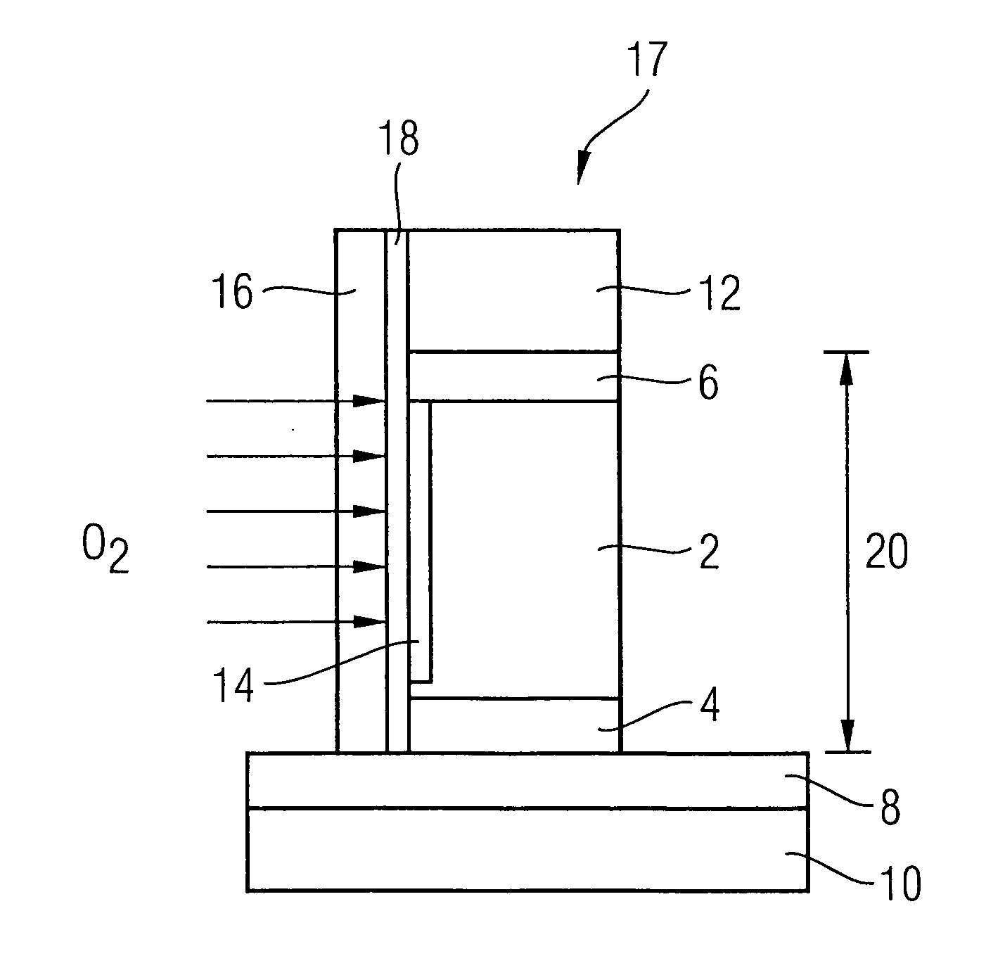 Ferroelectric capacitor devices and a method for compensating for damage to a capacitor caused by etching