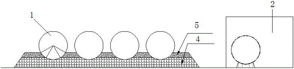 Slide-to-position method for large earth-covering bullet pot