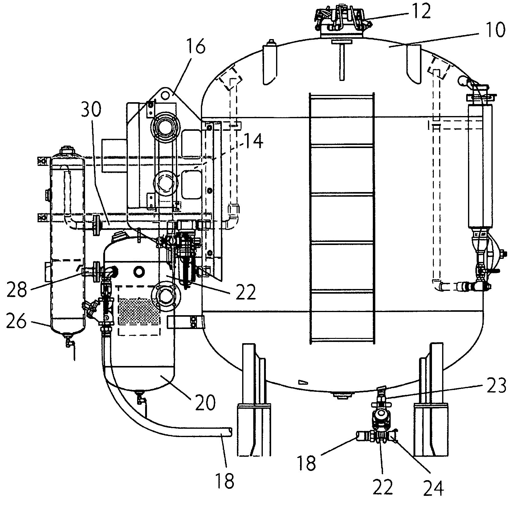 Abrasive air blast system with air cooler for blast nozzle and air dryer for storage tank