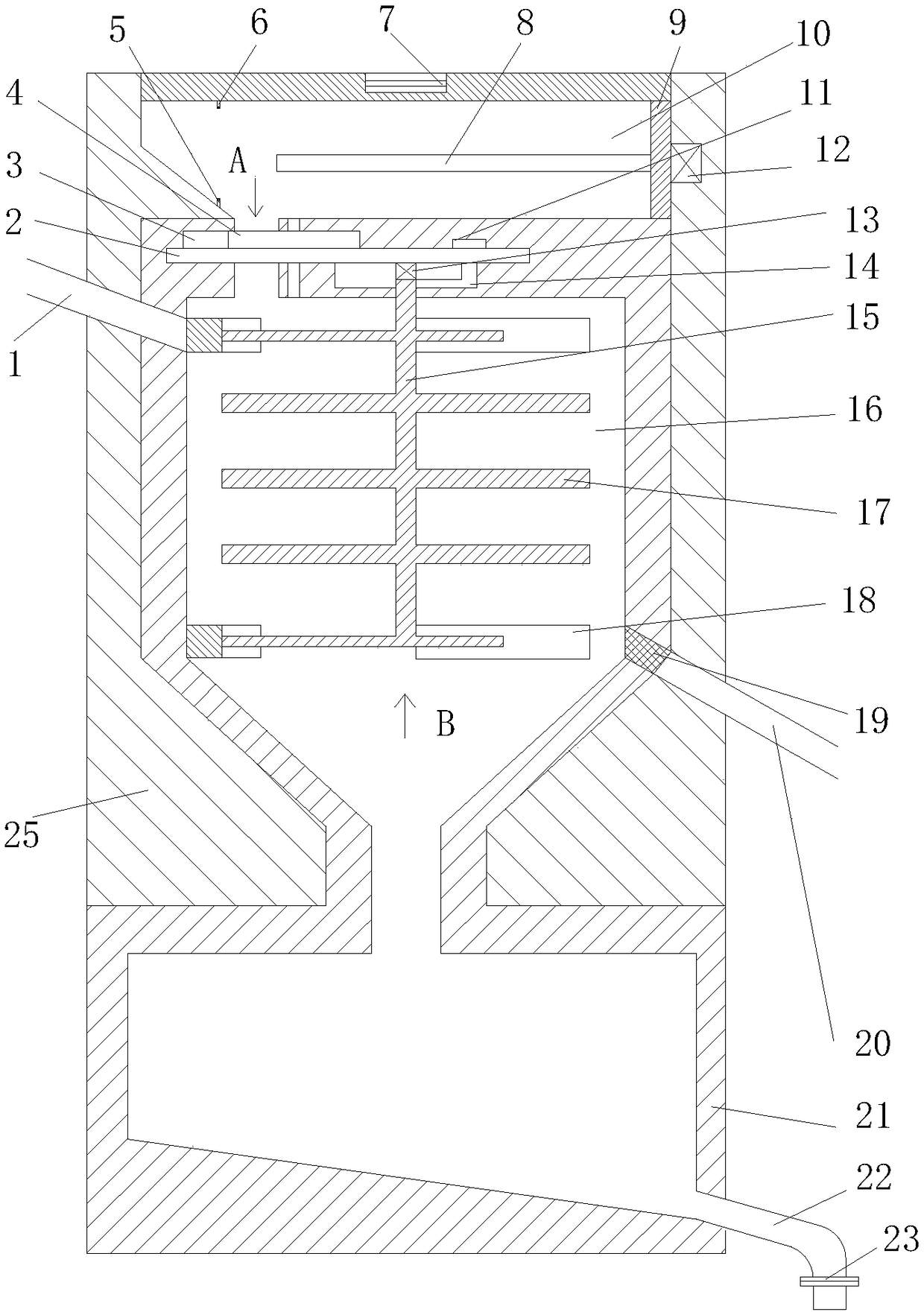 Water purification device with automatic feeding