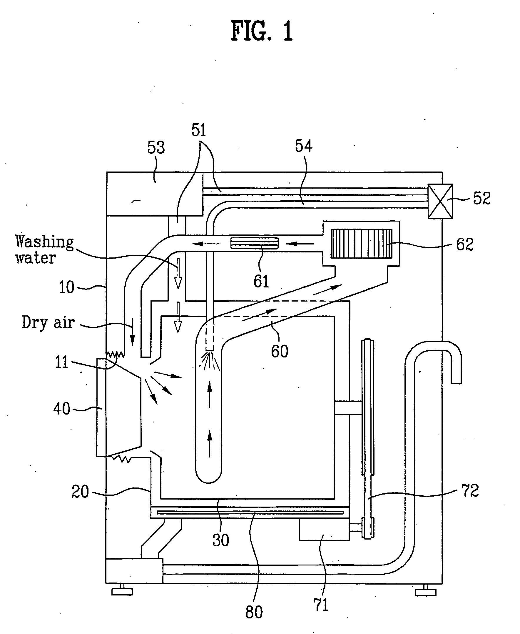 Structure for supplying hot air for drying clothes in drum type washing machine and operation control method thereof