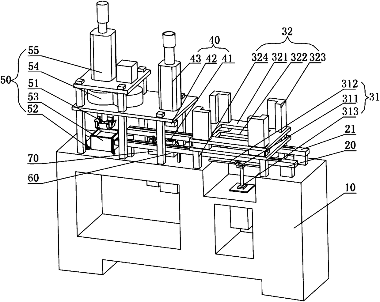 Paper food container forming device uniform in discharging and paper food container forming method