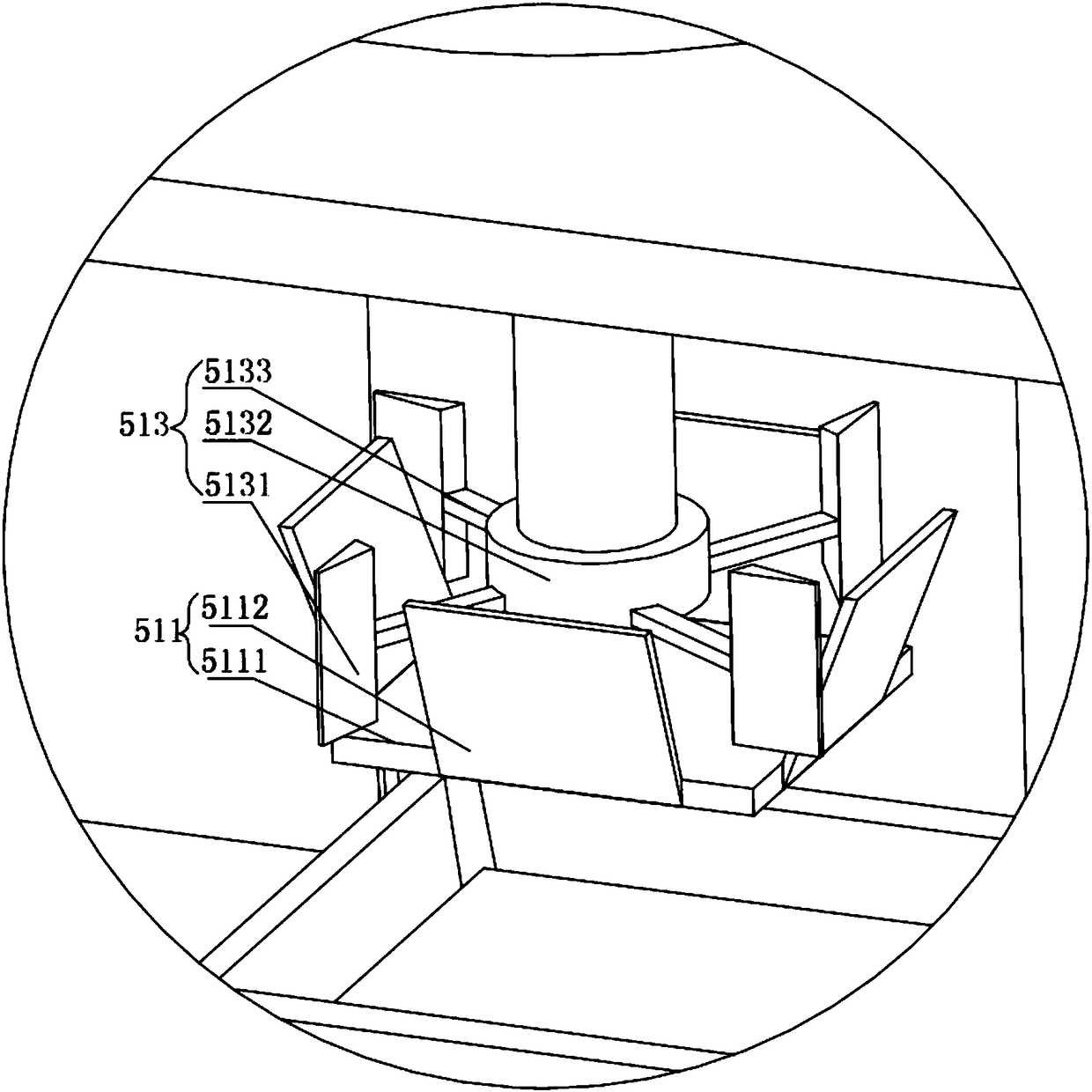 Paper food container forming device uniform in discharging and paper food container forming method